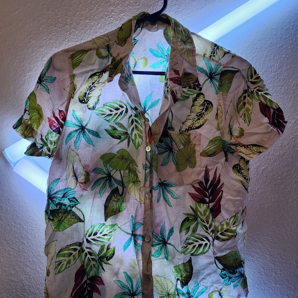 Panama Jack Green and Red Button Down Shirt